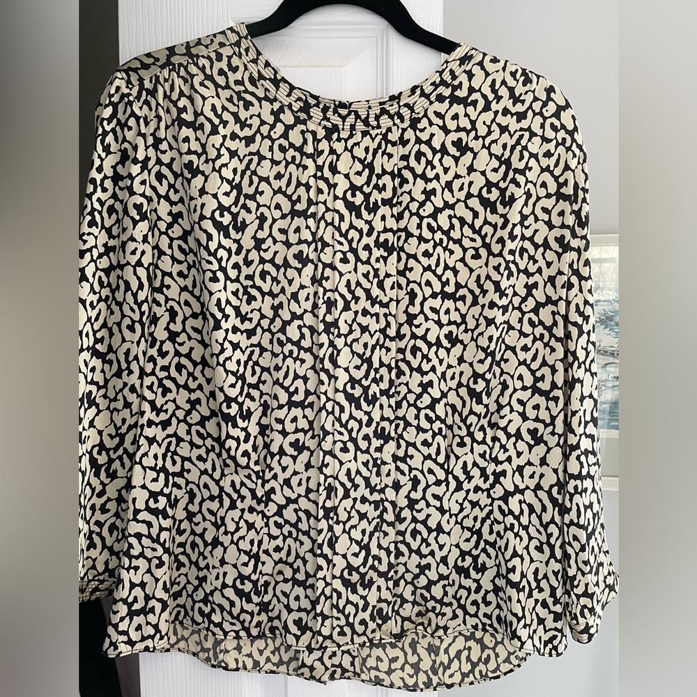 J Crew Silk Leopard Blouse